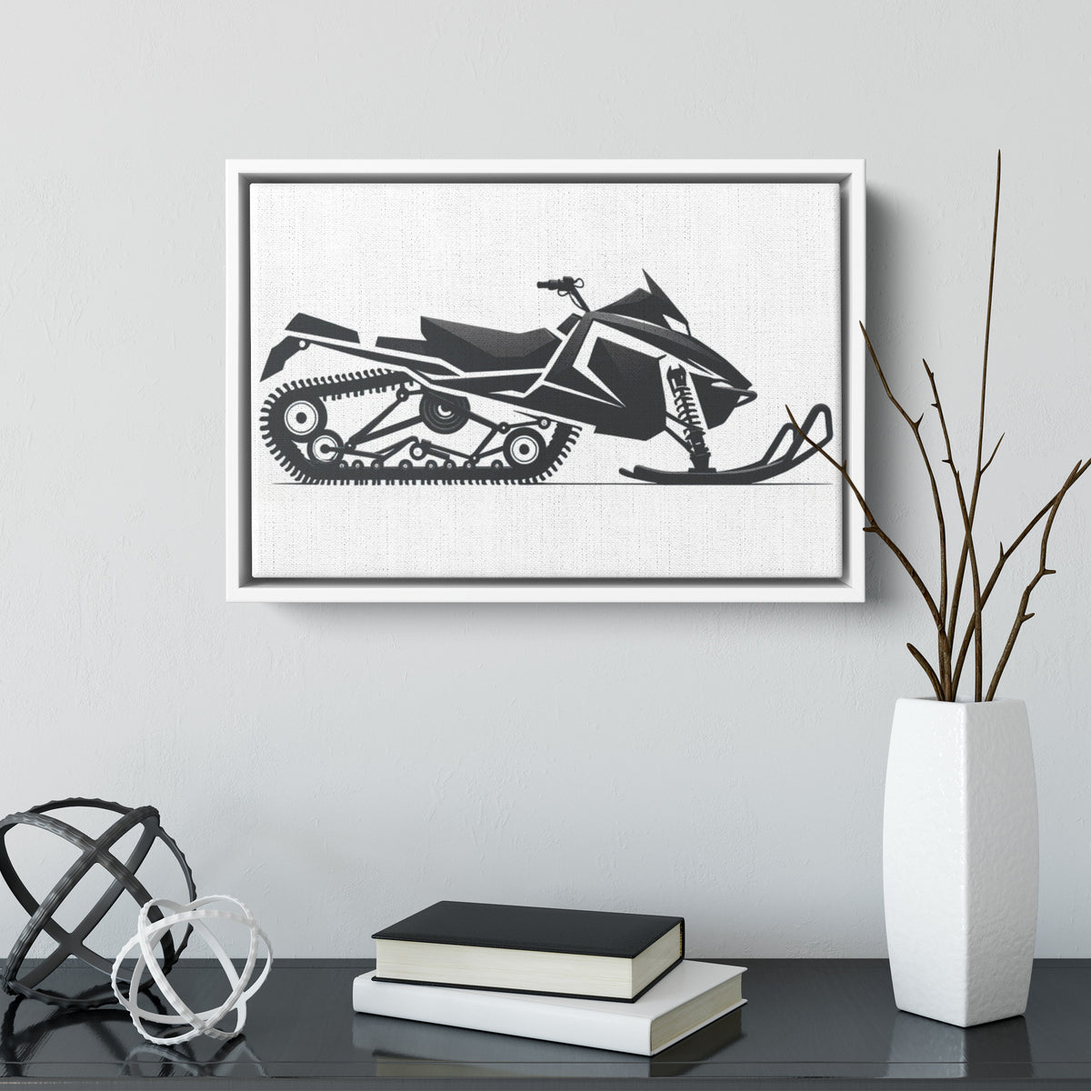 Black Snowmobile Silhouette