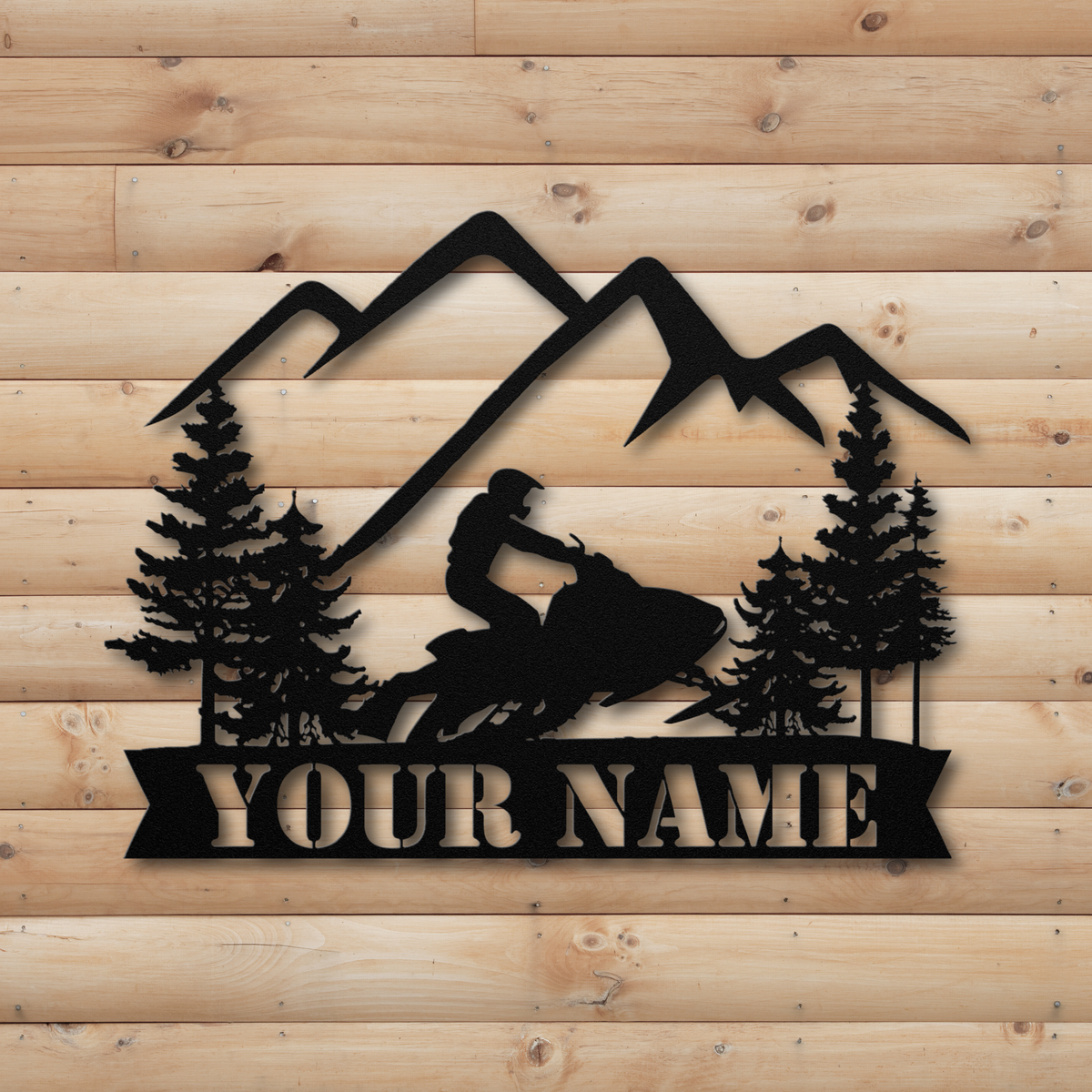 "SNOWMOBILE FOREST" SIGN