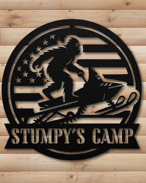 "SQUATCH CAN SLED" SIGN