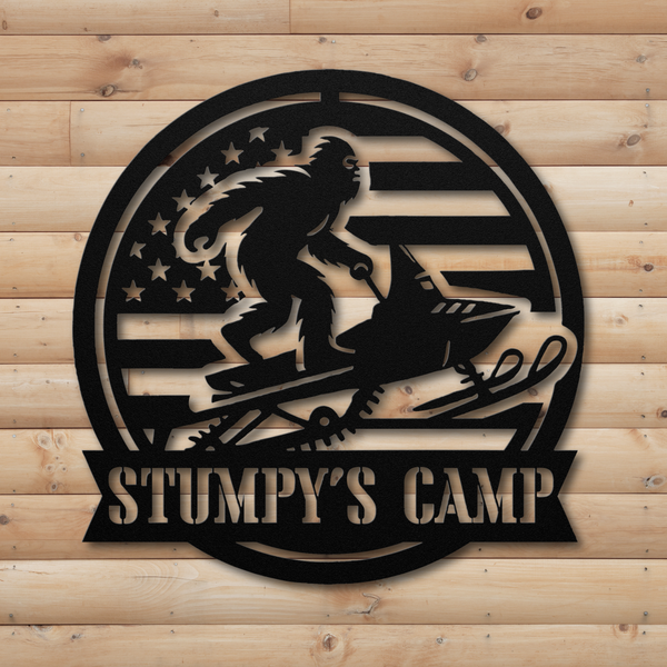 "SQUATCH CAN SLED" SIGN