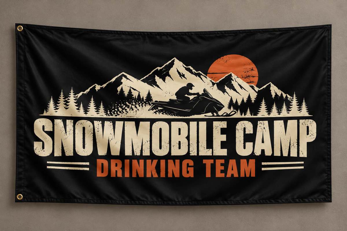 "Drinking Team" Snowmobile Banner