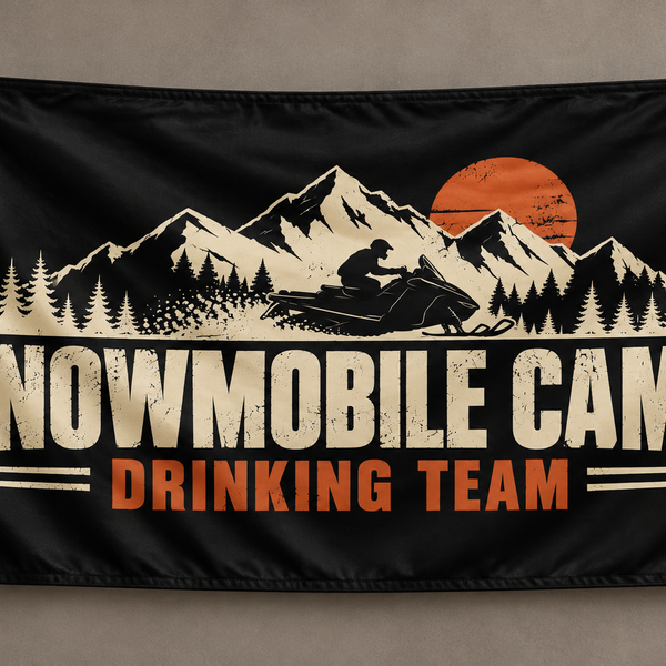 "Drinking Team" Snowmobile Banner