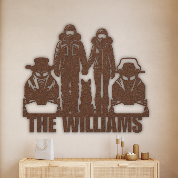Custom Snowmobile Family Metal Sign