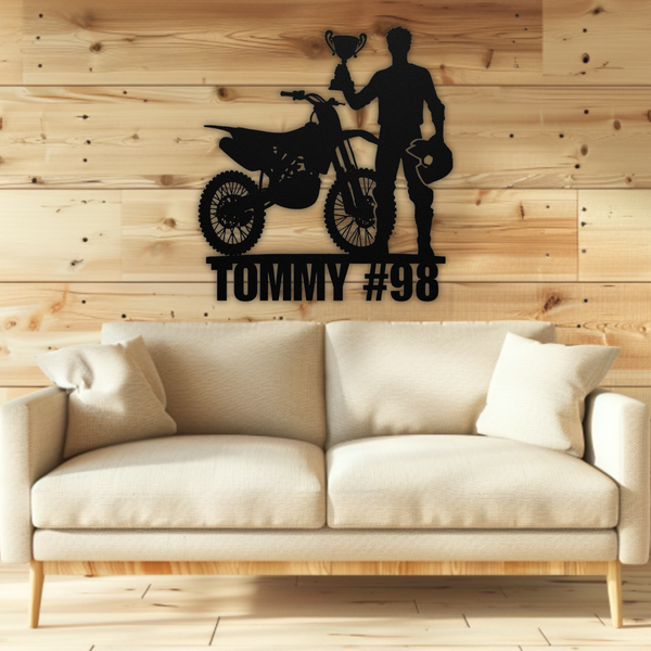 Custom Motor Cross Champ Metal Sign
