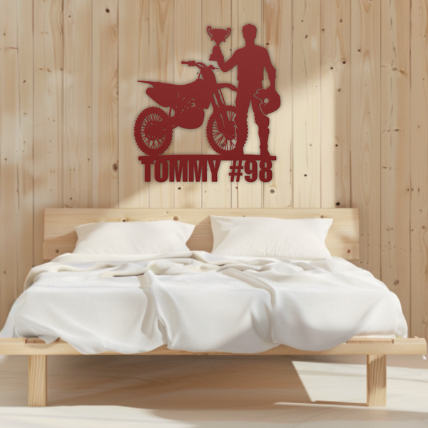 Custom Motor Cross Champ Metal Sign
