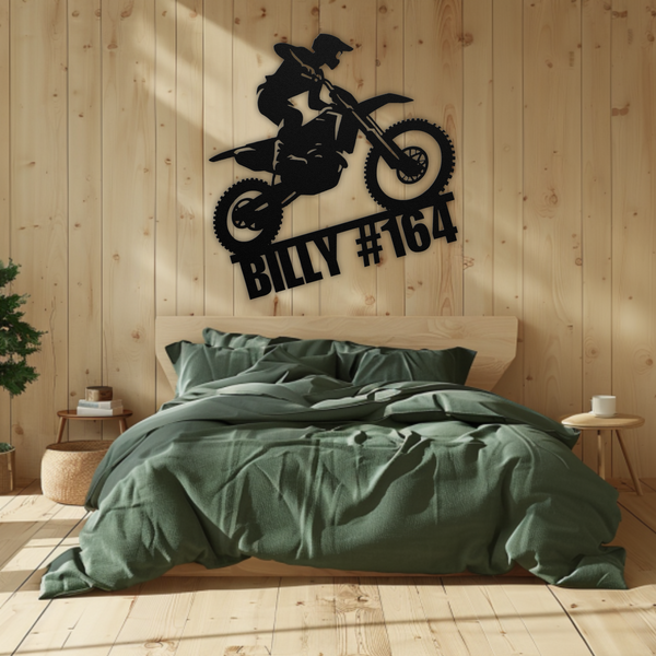Custom MotorCross Racer Metal Sign