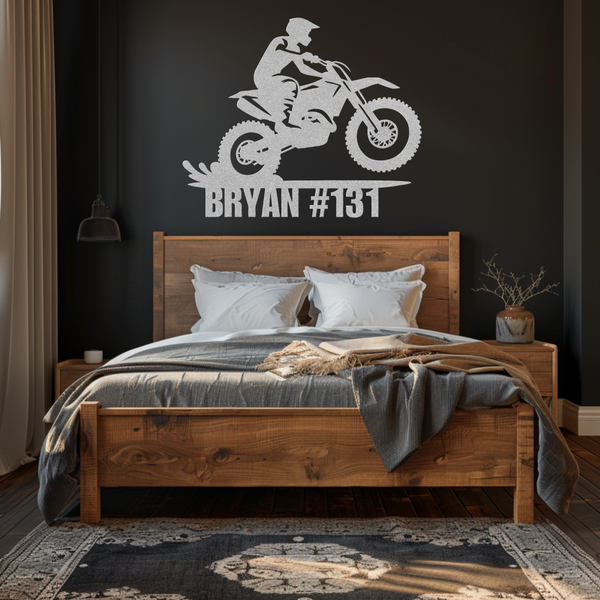 Custom Motorcross Guy Metal Sign