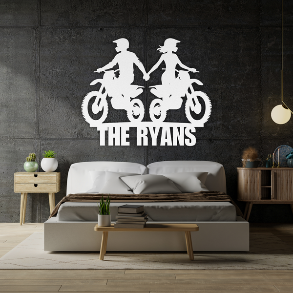 Custom Dirt Bike Couples Metal Sign