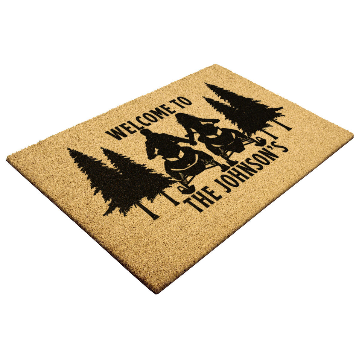 Custom Snowmobile Couple Outdoor Doormat