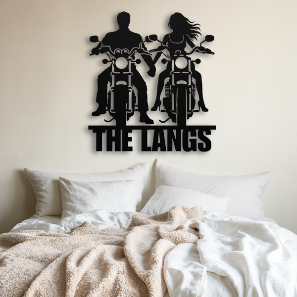 Custom Motorcycle Obsessed Couples Sign