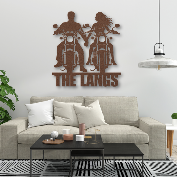 Custom Motorcycle Obsessed Couples Sign