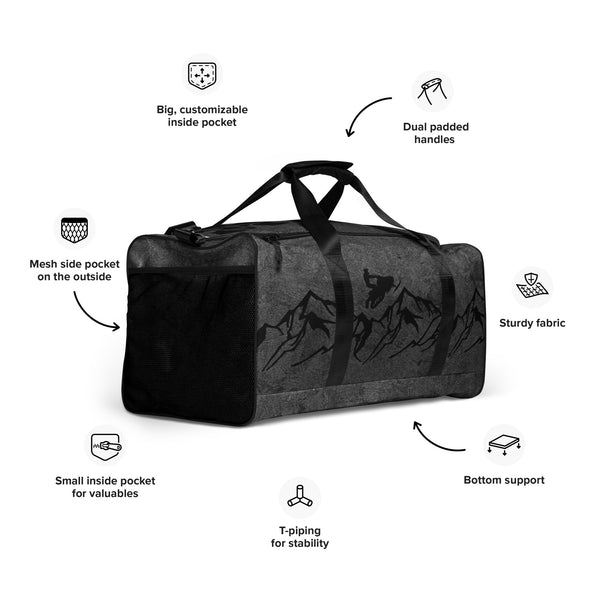 Gray Grunge Mountain Ride Gear Bag