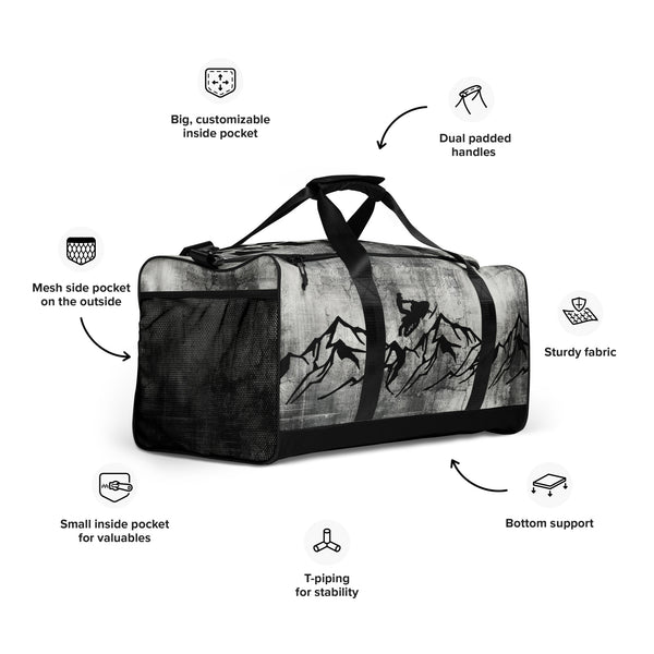 Light Gray Grunge Mountain Ride Gear Bag