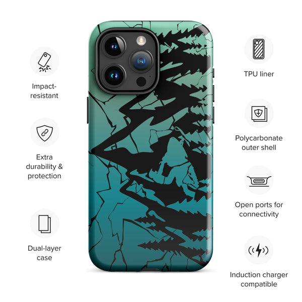 Mint Blue Fade Mountain Tough Case for iPhone®