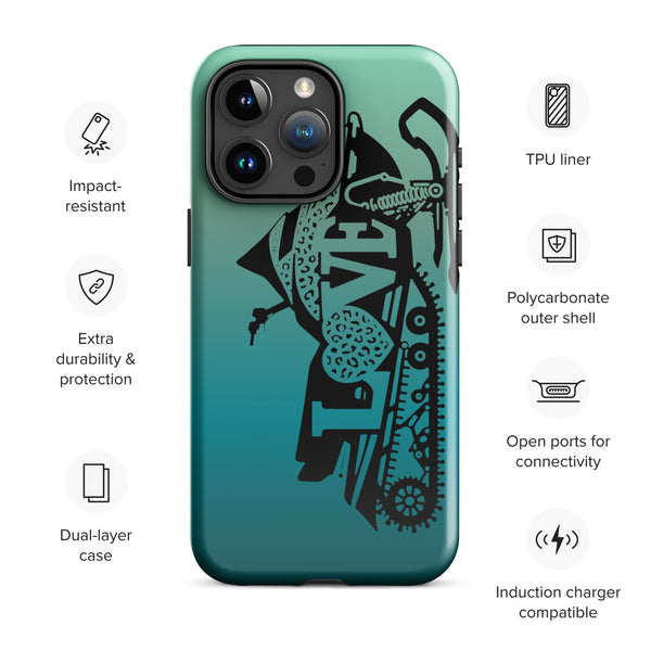 Mint-Blue Sled Love Tough Case for iPhone®